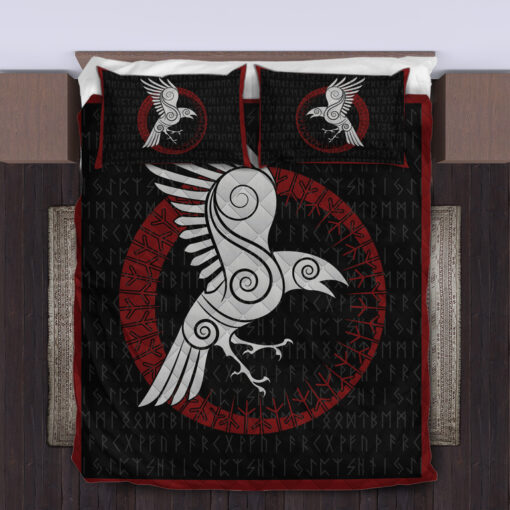 Viking Quilt Set Norse Raven Rune