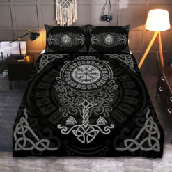 Viking Quilt Set Yggdrasil Tree Vegvisir Rune