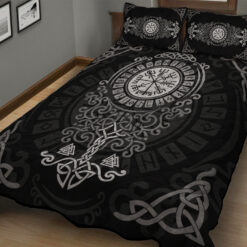Viking Quilt Set Yggdrasil Tree Vegvisir Rune