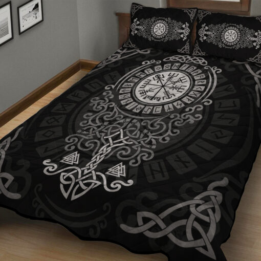 Viking Quilt Set Yggdrasil Tree Vegvisir Rune