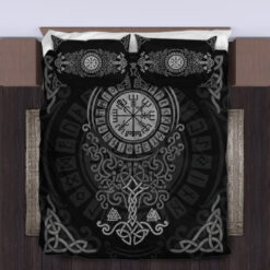 Viking Quilt Set Yggdrasil Tree Vegvisir Rune