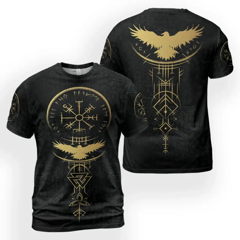 Norse Tee – Viking Raven & Viking Compass Rune Power