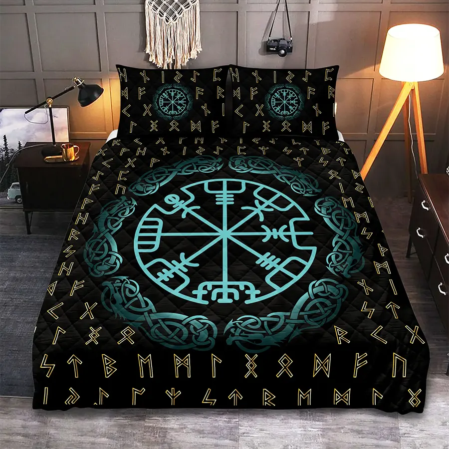 Norse Compass: 7 Fascinating Facts About the Viking VegvĂsir viking quilt bedding set viking compass rune guidance