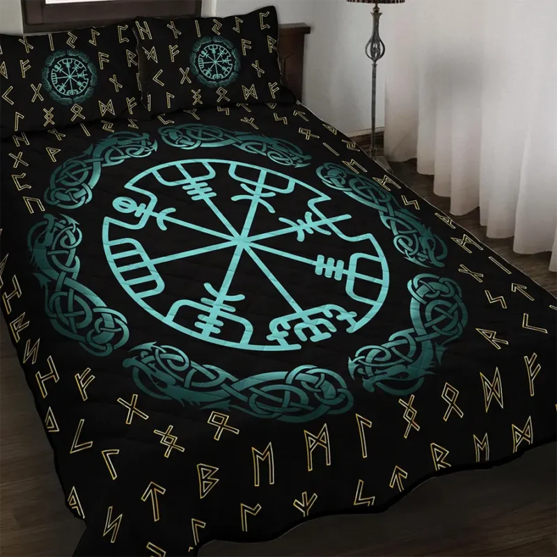 Norse Compass Tattoo – 7 Powerful Designs with Deep Viking Meanings Viking Quilt Bedding Set Viking Compass Rune Guidance