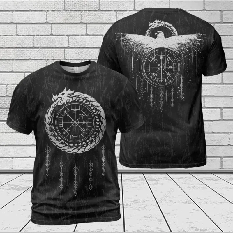 Viking T Shirts – Norse Raven & Jormungandr Art Ancient Symbols
