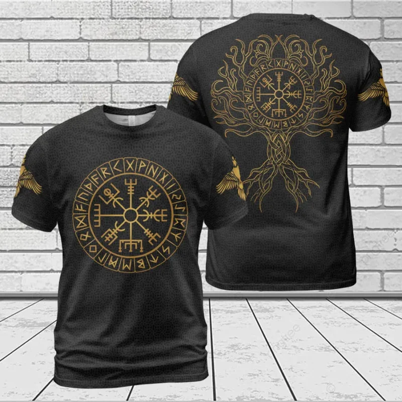 Viking T Shirts – Vegvisir Shirt & Gold Tree of Life Legendary Design