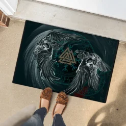 Viking Doormat Munin And Hugin Valknut Norse Powerful Symbolic Meaning