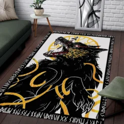 Viking Rug Fenrir Art Viking Protection Rune Bold Mythic Powerful Symbolism