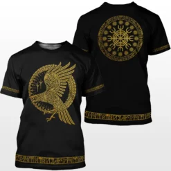 Viking Shirt Viking Celtic Raven Helm Of Awe Ultimate Powerful Legendary Meaning