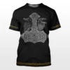 Viking T Shirt Munin And Hugin With Rune Mjolnir Legendary Powerful Meaning
