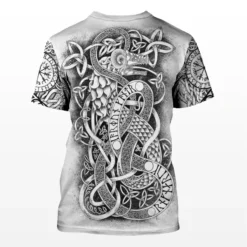 Bold Fearless Viking T Shirt - Runic Dragon Power