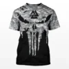 Bold Viking T Shirt - Camo Skull Art Valknut Symbol