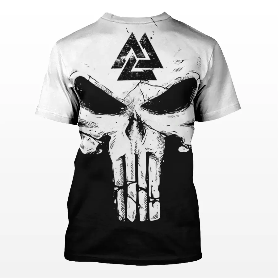 Norse T Shirt Skull Art Valknut Symbol Dark Warrior Style Norse T Shirt Skull Art Valknut Symbol Dark Warrior Style