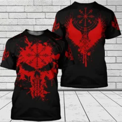 Viking T Shirt Skull Art Viking Compass Bold Unique